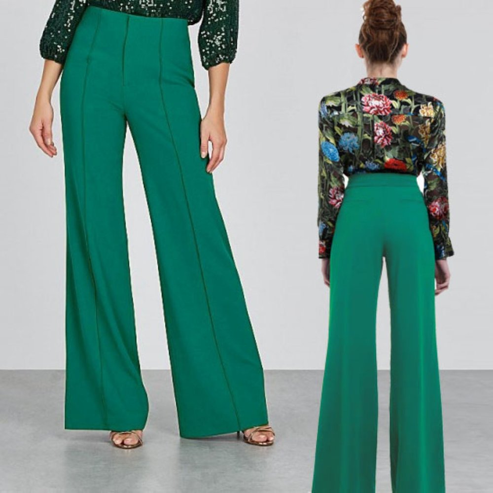 ALICE + OLIVIA Dylan Pant in Juniper Green